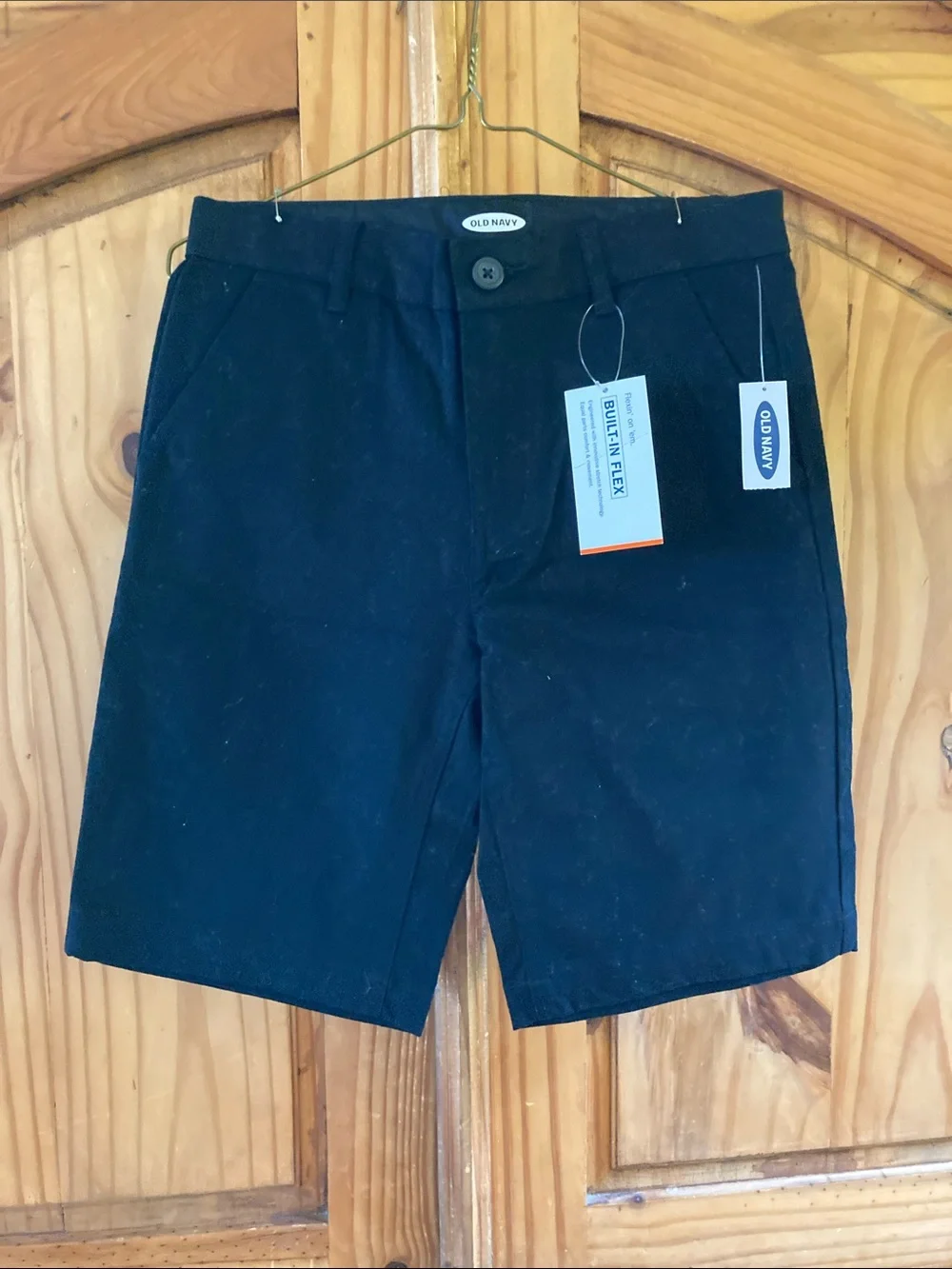 Boys Old Navy Flex black long chino shorts size 10 - NWT